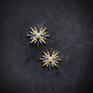 【手作】孔雀羽毛 點翠工藝 星星耳釘——靜夜領航