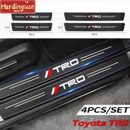 Hardingsun 4PCS Toyota TRD Carbon Fiber Car Door Sill Sticker Protector Auto Threshold Strips Sticke