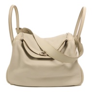 HERMES Swift皮革Lindy 34銀扣手挽肩背兩用袋Gris Perle