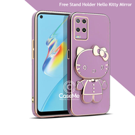 Soft Case Oppo A54 Casing Silikon Dudukan Lipat Mirror Luxury Plating