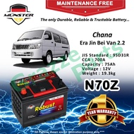 Münster Robust MF CMF N70Z | N70ZR | NX120-7R | 95D31R (75AH) Car Battery Bateri Kereta for Chana Er