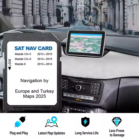 Sat Nav for Mazda 6 CX5 CX9 2025 Navigation Card EU Turkey UK GPS Map Version Navi Software Update M