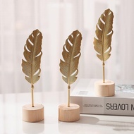 Golden Monstera Leaf Metal Ornaments Innovative Home Living Room Table Decoration