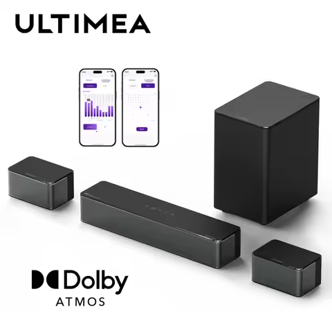 ULTIMEA Poseidon M4T Soundbar 5.1 Channel Home Theater with Dolby Atmos, Wireless Subwoofer, Rear Su