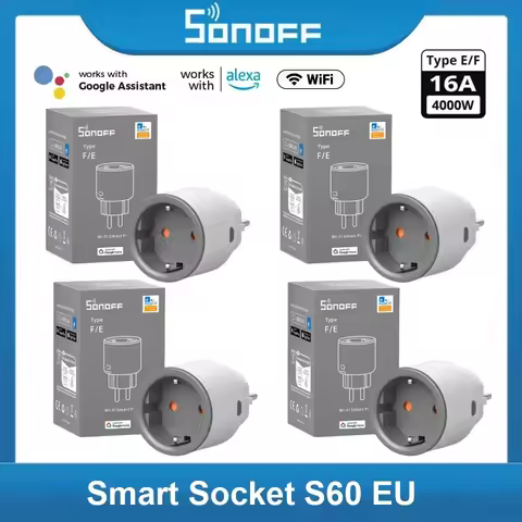 SONOFF S60 EU SONOFF Wifi Socket Smart WiFi Plug Voice Remote Control Energy Monitoring Overload Pro