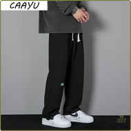 CAAYU กางเกงวอร์มผู้ชาย,กางเกงวิ่งกีฬาไซส์ใหญ่กางเกงผู้ชายขาสามส่วนสีดำกางเกงลำลองสไตล์สตรีทญี่ปุ่น