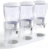 Triple Food Dispenser - Easy To Use Dry Food Dispenser Perfect As A Candy, Nuts, Rice, Granola, Cere