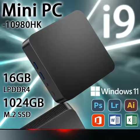 New Mini PC Windows 11 Pro Core i9 10980HK 16GB DDR4 1TB SSD WIFI6 BT5.2 Mini Portable Gaming Pc Off
