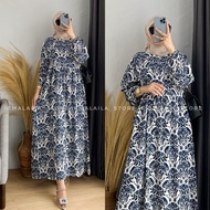 LOKAL Choice - Local Product - Flora Midi Dress for Adult Women with Premium Motif