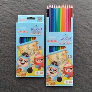 (PCS) 12 COLOR LONG PENCIL PARKO WOODLESS GREEBEL (Min. Order 5 Pcs) Colour Pencil Pensil Warna
