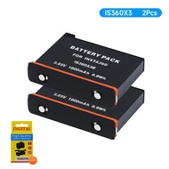 CITYORK Insta360 X3 Insta360 ONEX3 แบตเตอรี่ 1800mAh ใช่ 360 X3 แบตเตอรี่ + 2 ช่องเสียบการ์ดชาร์จสำห