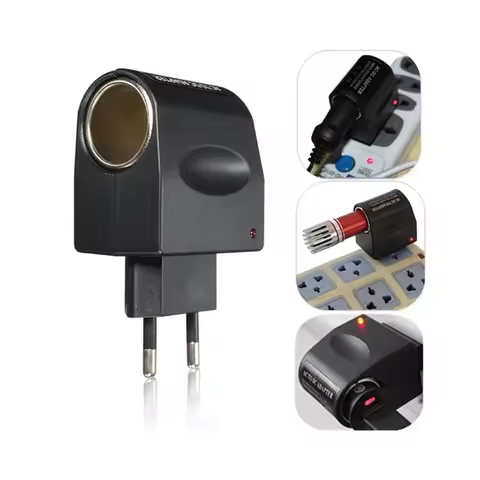 Universal AC to DC Adapter 12V Car Cigarette Lighter with EU Plug