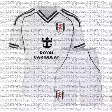 2026 New Fulham Family Matching Soccer Jersey Set White Black Trim Breathable Moisture Wicking Sport