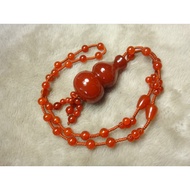 Natural Clear Carnelian Oversized Gourd+Sky Eyeball Silk Aquarius Sweater Chain → C888