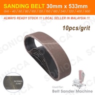 [Ready Stock] Sanding Belt 30mm x 533mm (1.18" x 21") - 10pcs/ for Sanding Machine Sander 30*533mm b