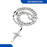 ROSARIO BENEDIKTUS SILVER 8 MM / KALUNG ROSARIO BENEDICT KATOLIK / ROSARIO KATOLIK ASLI / SALIB ROSA