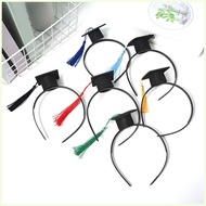 Black Graduation Hats Decor 7X Graduation Cupcake Toppers with Tassels Miniature Hat for Classroom D