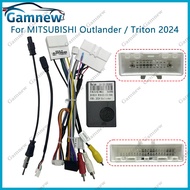 Car 16pin Wiring Harness Adapter Canbus Box Decoder Android Radio Power Cable For MITSUBISHI Outland