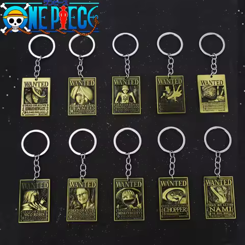 Anime One Piece Keychain Wanted Order Bounty Hunter Anime Pirate One Piece Luffy Zoro Robin Acero Bo