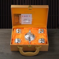 Baifu Tea Set Household Silver Pot Set 999 Pure Silver Tea Cup Set Silver-Plated Baifu Tea Set Five-
