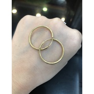 375g genuine gold carved gypsy earrings