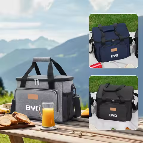 Car Logo Picnic Organiser Bag Camping Food Storage Box Tools Spring For BYD M6 G3 G5 T3 F3 I3 F0 F6 