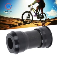 WITTEE Bike Bottom Bracket, Press Fit 24mm Spindle Press Fit Bottom Bracket, Durable Black Aluminum 