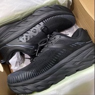 新店特惠HOKA ONE ONE Bondi 7 戶外潮流運動舒適 網布 低幫跑步鞋 男女同款 黑色