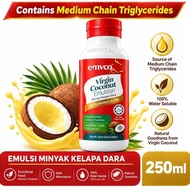 EMVCO® VCE Virgin Coconut Emulsion 250mL | VCO Water Soluble Emulsion | Monolaurin - Halal Certified