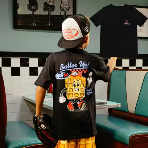Latest Baseball 101 Lifestyle Teen/Adult Fun Breakfast Fried Egg Bacon Cotton Breathable Fashion Lar