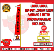 isi 10pcs umbul umbul custom logo dan tulisan