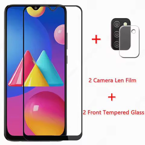 2PCS For Samsung Galaxy M02s Glass for Samsung Galaxy M02s Tempered Glass M02 M12 M51 M31s A72 A52 A