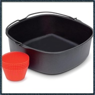 【P K R V】 Air Fryer Non-Stick Baking Pan for Philips Airfryer,Power Airfryer,Silicone Oven Mitts Air Fryer Accessories 7Inch