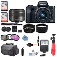 Canon EOS M50 Mirrorless Digital Camera (Black) Premium Accessory Bundle with EF-M 15-45mm is STM Le