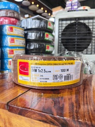 (ใหม่) THAI UNION สายไฟ thw สายไฟเดินบ้าน สายไฟ THW 1 x 2.5 sq.mm ม้วน 100 เมตร IEC 01 สายเดี่ยว สาย