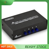 [luxiang.]  AV Switcher 4 Into 1 Out Av  Head Interface Audio and Video Switcher Multi-Function 4-Wa
