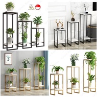 [SG STOCK] Plant Rack Plant Stand Flower Stand Metal High Flower Pot Stand Metal Garden Flower Stand Golden/White