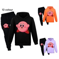 3-15Y Kid's Clothing Kirby Adorable Mange Anime Boys Girls Long Sleeve Hoodie + Pants 2pcs Set Cartoon Printed Hoodie Baby Tracksuit