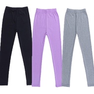 3 ชิ้นสบายๆฝ้ายฤดูร้อนไม่มีรอยต่อความยาวเต็ม Capri เลคกิ้งสำหรับเด็กวัยรุ่นสาวยืดเอวยางยืดตัดกางเกงข