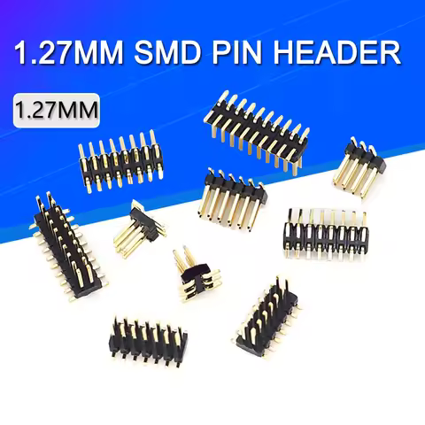 10PCS SMD SMT 2*2/3/4/5/6/7/8/9/10/12/16/20/40/ PIN double row male PIN HEADER 1.27MM PITCH Strip Co