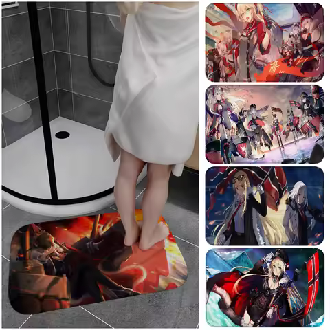 Bismarck Zwei Azur Lane Game Anime Bathroom Mat Kids Room Bedroom Decoration Balcony Anti-Slip Doorm