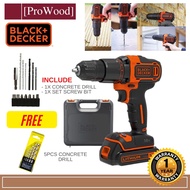 BLACK + DECKER BDCHD18K 18V Lithium Cordless Drill FOC 5pcs Concrete Drill