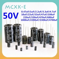 Aluminum Electrolytic Capacitor 50V 1uF 2.2uF 3.3uF 4.7uF 10uF 47uF 220uF 1000uF 2200uF