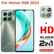2 in 1 For Honor X6b 4G 2024 Screen Protector Full Cover Tempered Glass For Honor X6b X6a X6 X 6b 6a