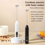 Electric Handheld Milk Frother Rechargeable Type-C, Coffee Frother Matcha Whisk Drink Mixer for Coff