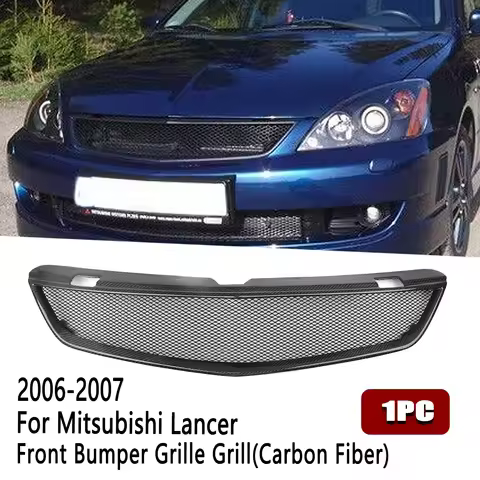 Real Carbon Fiber/Fiberglass Upper Bumper Hood Mesh Grid Racing Grill Front Grille For Mitsubishi La