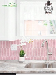 10入組仿磚紋自粘牆貼，剝離式牆磁磚，防水壁紙，適用於客廳廚房防濺水區浴室家居