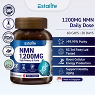 Estalife NMN 1200MG | NAD+ Booster | Enhance Energy + Focus + Cell Repair | Vegan | 60 Capsules