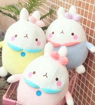 Gấu bông thỏ molang đeo nơ dễ thương (25cm) vải miniso mềm mịn êm ái - màu ngẫu nhiên