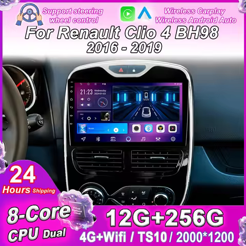 Carplay Car Radio Stereo For Renault Clio 4 BH98 KH98 2016 - 2019 Auto Multimidia Video Player GPS Q